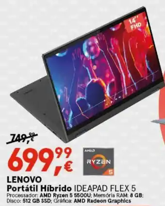 Worten Lenovo Portátil Híbrido IdeaPad Flex 5 promoção
