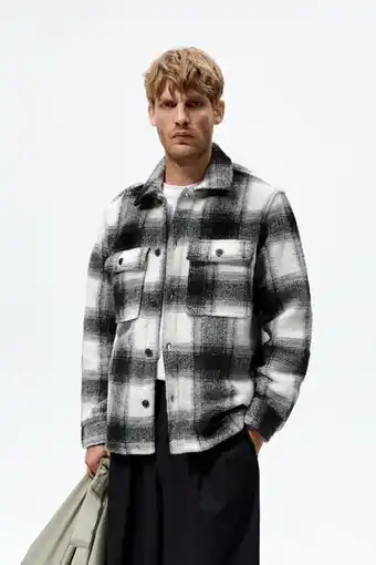 ZARA Camisa larga quadrados promoção