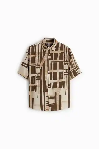 ZARA Camisa com estampado abstrato promoção