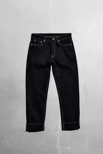 Jeans straight fit pespontos