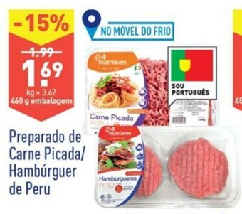 ALDI Preparado de Carne Picada / Hambúrguer de Peru 460g promoção