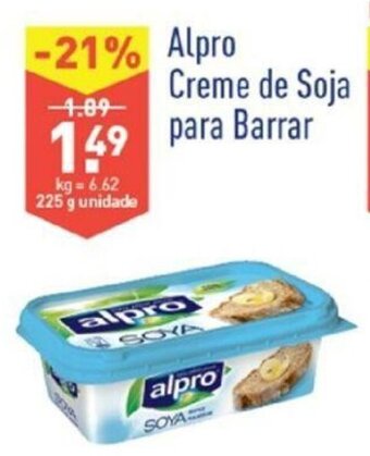 ALDI Alpro Creme de Soja para Barrar 225g promoção
