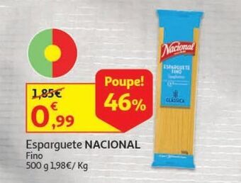 Auchan Esparguete nacional fino 500 g promoção