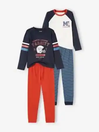 Vertbaudet Lote de 2 pijamas "futebol americano", para menino - azul... promoção