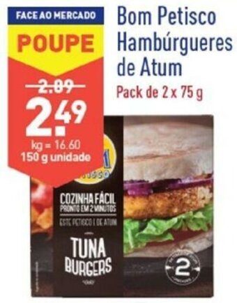 ALDI Bom Petisco Hambúrgueres de Atum 2x75g promoção