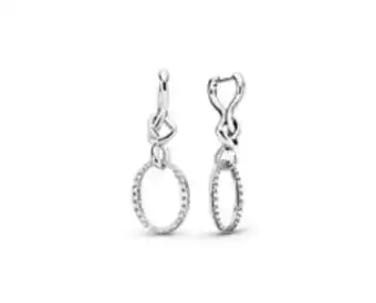 Pandora Brincos pendentes knotted hearts promoção