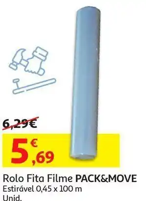 Rolo fita filme pack&move:estiravel 0.45x100m