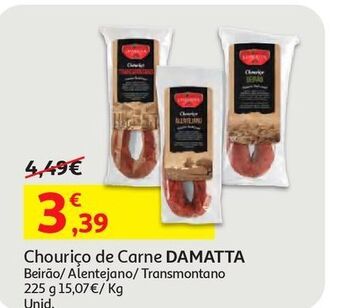 Auchan Chouriço de carne damatta promoção