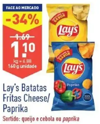 ALDI Lay's Batatas Fritas Cheese/ Paprika 160g promoção