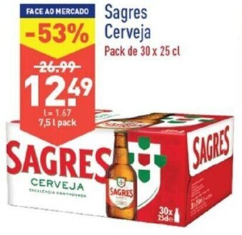 ALDI Sagres Cerveja 30x25cl promoção
