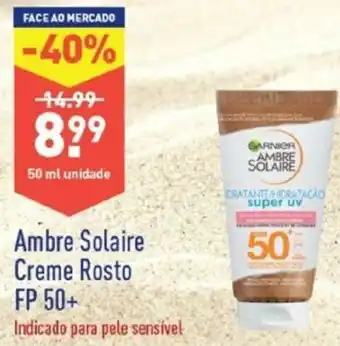 ALDI Ambre Solaire Creme Rosto FP 50+ 50ml promoção