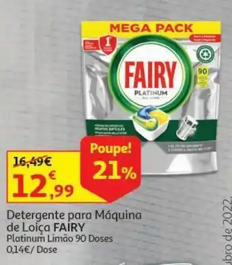 Auchan Det.loiça máquina fairy:platinum limão 90d promoção