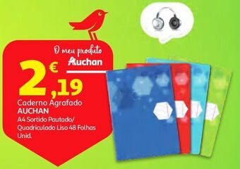 Auchan Caderno agrafado a4 auchan promoção
