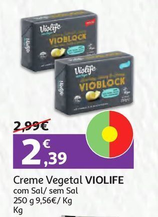 Auchan Creme vegetal violife promoção