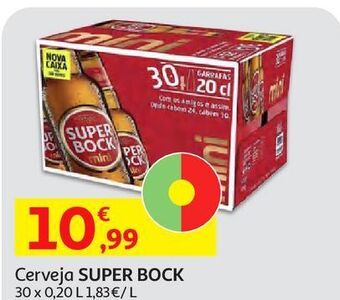 Auchan Cerveja super bock:30x0.20l promoção