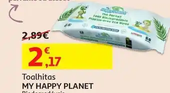 Auchan Toalhitas my happy planet:biodegradáveis 60 un promoção