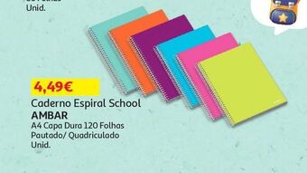 Auchan Caderno espiral school ambar promoção