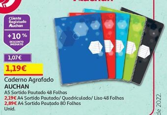 Auchan Caderno agrafado a5 auchan promoção