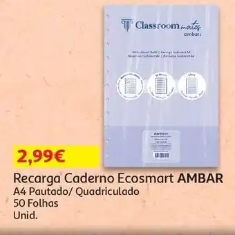 Auchan Recarga caderno ecosmart ambar promoção
