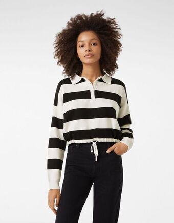 Bershka Camisola tipo polo com franzido promoção