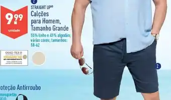 Straight Up Calçoes para Homem, Tamanho Grande 48-54