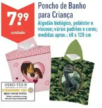 ALDI Poncho de Banho para Criança 60x 120cm promoção