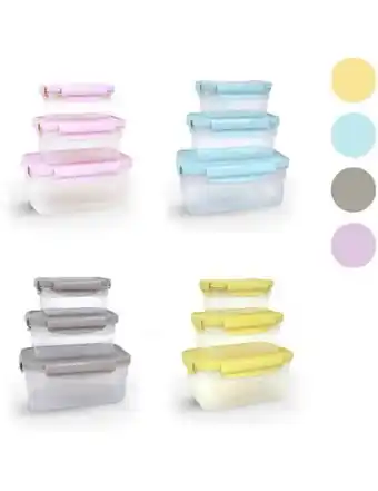 Caixas hermeticas rect.conjunto 3 cores sortidas 450/900/1800ml - 12144874