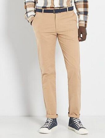 Kiabi Calças chino slim com cinto - l32 promoção