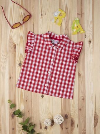 Prénatal Camisa vermelha vichy menina - prénatal promoção