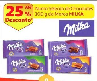 Auchan Chocolate de leite milka promoção