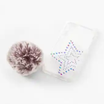 Claire's Clear star poof phone case - fits iphone® 6/7/8/se promoção