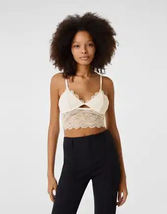 Top tipo corset estilo lingerie acetinado com lace e cut out