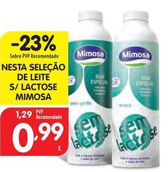 Minipreço Leite sem lactose mimosa promoção