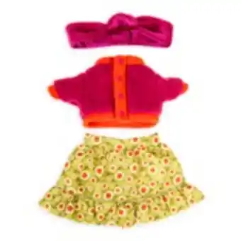 Jersey bloques de colores, falda flores y diadema, peluche pequeño nuimos, disney store