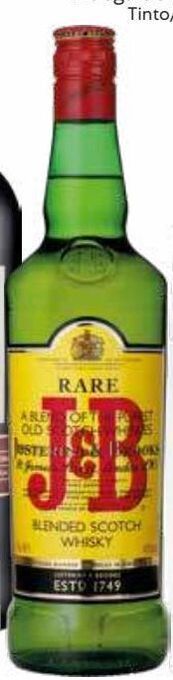 Recheio Whisky escocês j&b promoção