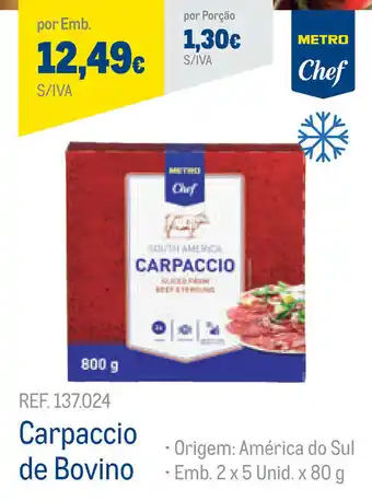 Makro Carpaccio de Bovino 2x5 Unid x 80g promoção
