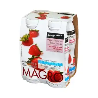 Pingo Doce Iogurte líquido magro de morango pingo doce - pack 4 promoção