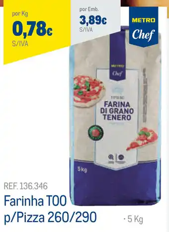 Makro Farinha Too p/Pizza 260/290 5kg promoção