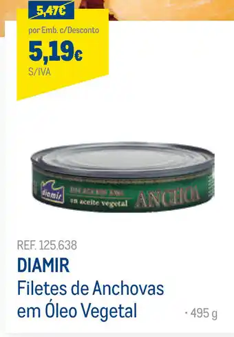 Makro Diamir Filates de Anchovas em Óleo Vegetal 495g promoção