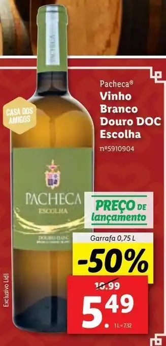 Lidl Vinho branco pacheca promoção