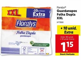 Lidl Guardanapos de papel floralys promoção