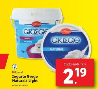 Lidl Iogurte grego milbona promoção
