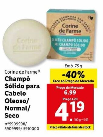 Lidl Shampoo corine de farme promoção