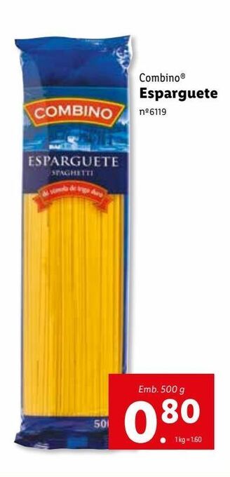 Lidl Esparguete combino promoção