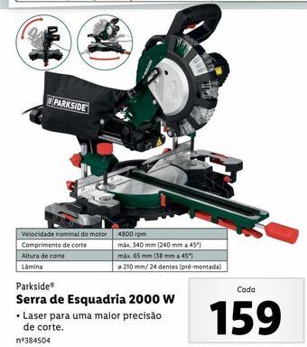 Lidl Serra de esquadria parkside promoção