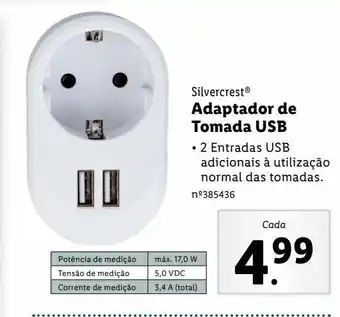 Lidl Adaptador usb silvercrest promoção