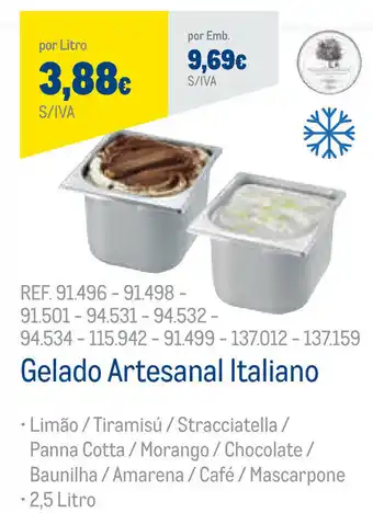 Gelado Artesanal Italiano 2,5 Litro