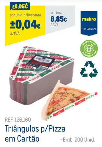 Triângulos p/Pizza em Cartão 200 Unid