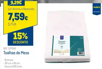Makro Toalhas de Mesa 30cm x 45cm promoção