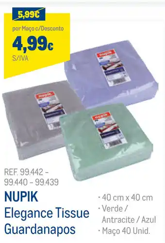 Nupik Elegance Tissue Guardanapos 40cm x 40cm